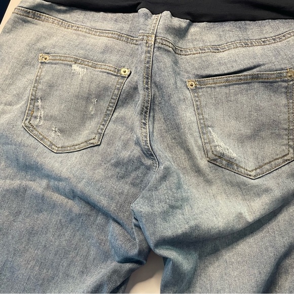 Time and Tru Maternity Medium 8-10 Blue Distressed Skinny Jeans PRELOVED - Picture 5 of 11